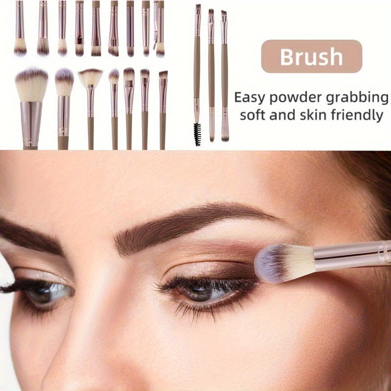Professional Makeup Brush Set in Combination Light Beige - 20/40pcs with High-Quality Nylon Bristles, Headbands, Sponges & Velvet Applicators, ABS Plastic Handles, Fragrance-Free